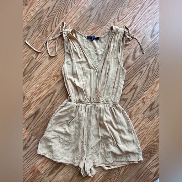 Tan Sleeveless Romper - Picture 1 of 3